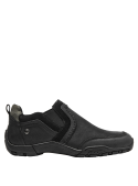 zapatilla casual de cuero negro para mujer, perfecta para uso diario y ocasiones semi-formales