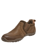calzado casual de cuero camel para mujer, ideal para paseos urbanos y combinable con jeans.