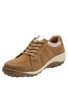 calzado casual camel con perforaciones laterales para transpirabilidad y cierre con cordones