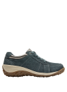 Calzado casual azul verdoso de cuero gamuza, adecuado para climas frescos y actividades cotidianas.