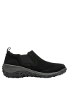 Zapatilla negra de cuero gamuzado para mujer, estilo athleisure, perfecta para combinar con jeans o leggings.