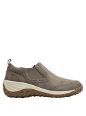 Zapatilla slip-on de gamuza taupe para mujer, cómoda y chic, adecuada para salidas informales.