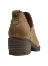 Botín casual para mujer en cuero beige, acabado mate con corte en el empeine.