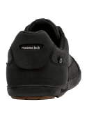 zapatilla negra urbana de hombre con diseño minimalista y cordones negros para un look sofisticado y uniforme.