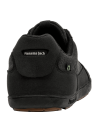 zapatilla negra urbana de hombre con diseño minimalista y cordones negros para un look sofisticado y uniforme.