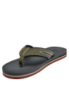 Sandalia verde oliva para hombre con tiras anchas y diseño flip-flop casual.