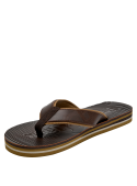 Sandalia marrón oscuro para hombre, estilo casual veraniego, material sintético liso y resistente.