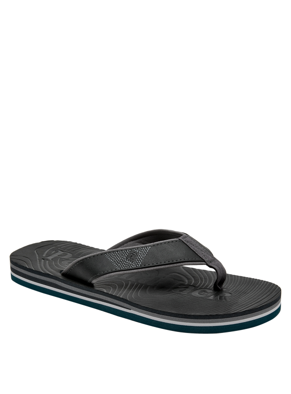 Sandalia urbana gris con detalles en blanco, ideal para verano.