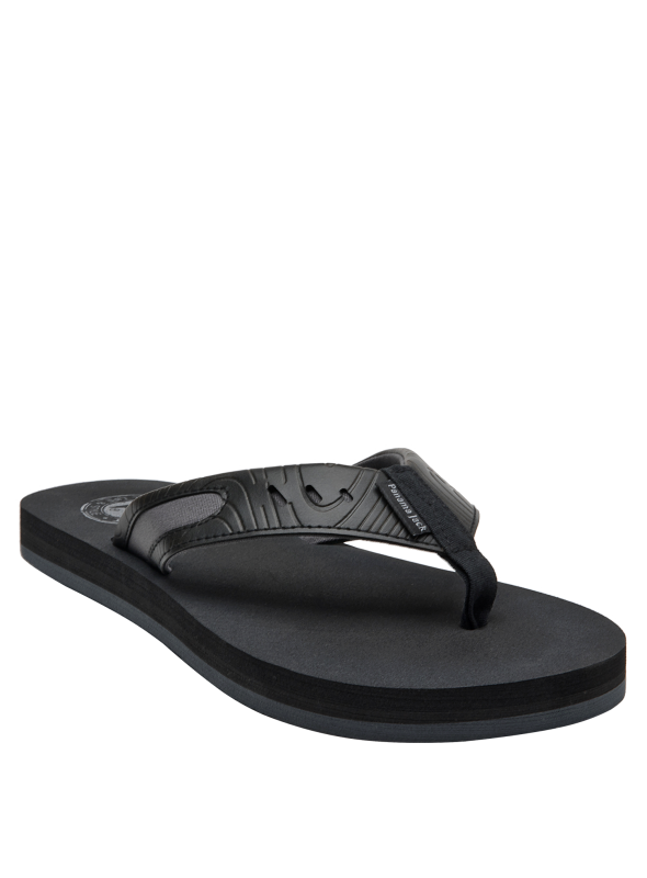 Calzado negro casual para hombre, combina con bermudas y jeans, cómodo y versátil.