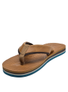 Sandalia marrón para hombre, estilo casual, con tiras sintéticas y logo decorativo.