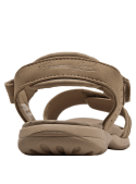 Sandalia beige para mujer con tiras anchas y ajuste de velcro, ideal para uso diario.