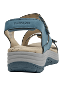 Sandalia azul de mujer estilo outdoor con velcro y suela gruesa para comodidad diaria.