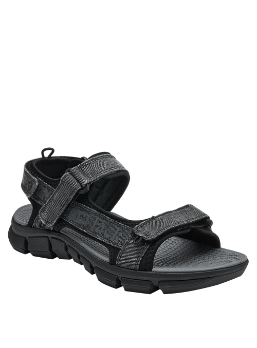 Sandalia outdoor masculina en textil negro, diseño moderno y versátil para un estilo de vida activo.