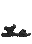 Sandalia textil negra masculina, perfecta para combinar con ropa casual o deportiva, ofreciendo confort y practicidad.