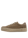 zapatilla textil taupe de mujer, perfecta para ocasiones informales y contextos urbanos.