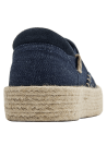 zapatilla azul textil tipo alpargata para mujer con suela de yute trenzado estilo urbano casual