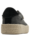 calzado casual contemporáneo gris oscuro con suela de yute trenzado