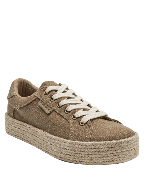 calzado casual-chic taupe de mujer, ideal para un look fresco y desenfadado.