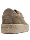 zapatilla urbana de mujer en textil beige con suela de plataforma revestida de esparto.