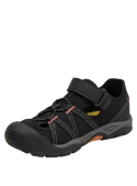 Calzado infantil sintético con textura de malla, correa de velcro ajustable para un ajuste práctico.