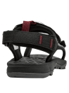 Sandalia negra de niño con detalles en rojo y gris, ideal para actividades outdoor.