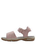 Sandalia casual de niña en tono rosa suave, con detalles florales y suela de goma para estabilidad.