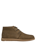 Botín de cuero taupe masculino, diseño rústico y sofisticado para uso diario.