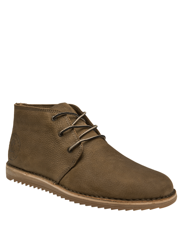 Botín casual taupe para hombre, cuero marrón mate, versátil para otoño.