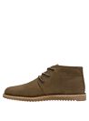 Botín masculino taupe de cuero marrón, estilo clásico y atemporal.