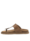 Sandalia de cuero camel para mujer, diseño bohemio ideal para paseos informales al aire libre.