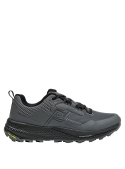 zapatilla textil gris de hombre con detalles negros, perfecta para uso casual y moda athleisure