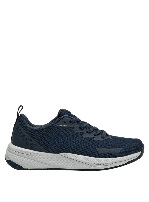 zapatilla azul de hombre con suela blanca y detalles negros para un contraste moderno