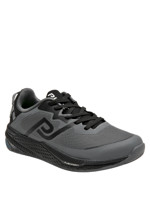 Zapatilla gris de hombre, textil y cómoda, perfecta para un look casual relajado.