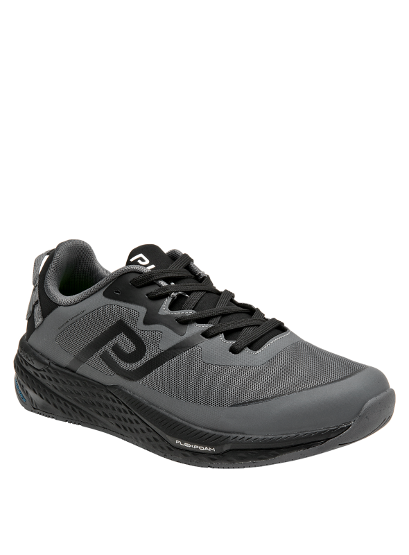 Zapatilla gris de hombre, textil y cómoda, perfecta para un look casual relajado.
