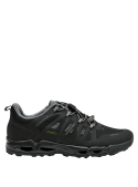 zapatilla negra de hombre para trail running, adecuada para gimnasio y paseos al aire libre
