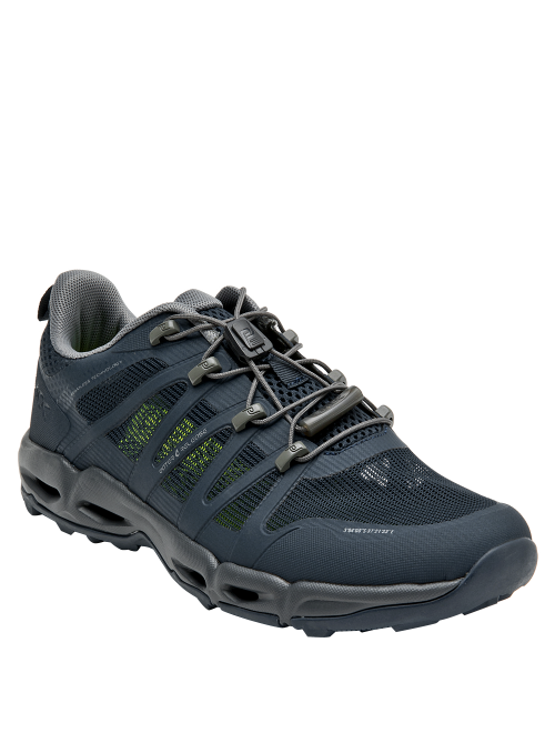 Zapatilla athleisure azul para caminatas y estilo casual urbano.