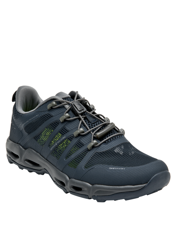 Zapatilla athleisure azul para caminatas y estilo casual urbano.