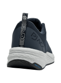 zapatilla azul de hombre para running con diseño textil y detalles sutiles en el tejido