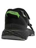Sandalia negra de hombre con diseño robusto y correas de velcro ajustables para actividades outdoor.