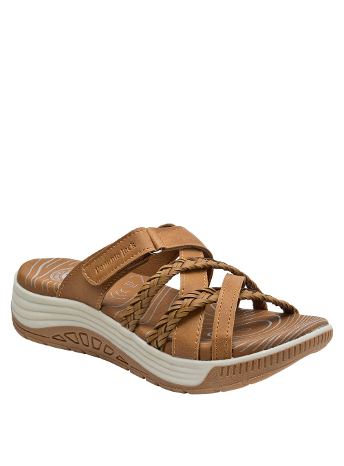 Calzado camel versátil para mujer, perfecto para combinar con ropa casual y relajada.