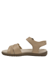 Sandalia de cuero beige para mujer, estilo clásico y atemporal, fácil de combinar.