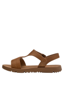 Sandalia casual camel sintética para niña, ideal para climas cálidos.