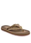 Sandalia casual camel de mujer, diseño neutro que complementa varios estilos de ropa.