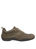 forro mixto PU/textil en zapatilla taupe de cuero para mujer