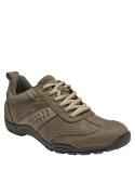 silueta versátil de zapatilla taupe de cuero, ideal para uso diario