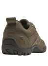 zapatilla casual de cuero taupe para mujer con punta redonda y silueta limpia