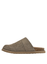 Sandalia de cuero taupe para mujer, ideal para estilos casuales o semi-formales.