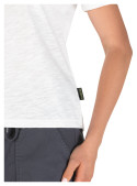 Polera blanca femenina de corte clásico, ideal para combinar con jeans o faldas.