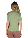 Textura suave y peso ligero de polera verde casual para mujer, perfecta para el día a día.