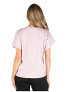 Polera rosada de mujer, estilo casual, confeccionada en algodón y poliéster para mayor frescura.